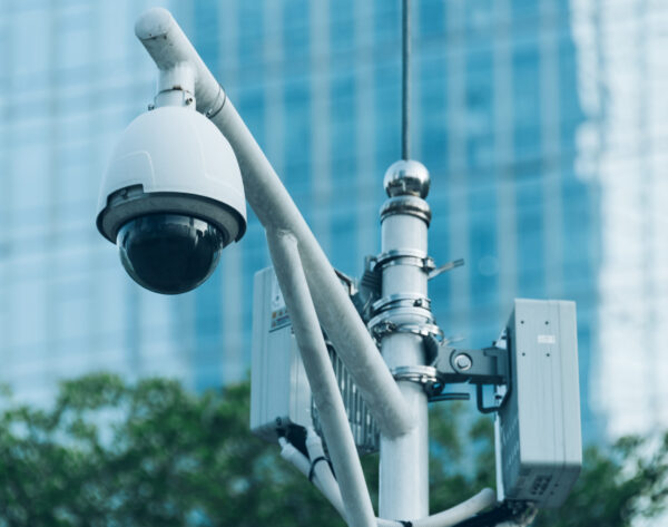 CCTV security camera in city of China.